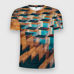 Мужская спорт-футболка Абстрактное множество поверхностей разных цветов