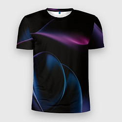 Футболка спортивная мужская Абстрактные фиолетовые волны, цвет: 3D-принт
