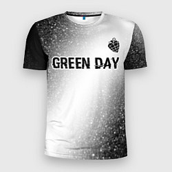 Футболка спортивная мужская Green Day glitch на светлом фоне: символ сверху, цвет: 3D-принт