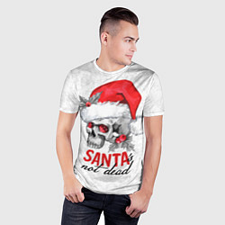 Футболка спортивная мужская Santa is not dead, skull in red hat, цвет: 3D-принт — фото 2