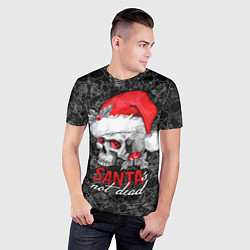 Футболка спортивная мужская Skull in red hat, Santa is not dead, цвет: 3D-принт — фото 2