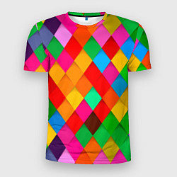 Мужская спорт-футболка Цветные лоскуты - пэчворк