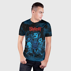 Футболка спортивная мужская Slipknot blue, цвет: 3D-принт — фото 2