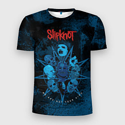 Футболка спортивная мужская Slipknot blue, цвет: 3D-принт