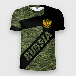 Футболка спортивная мужская Камуфляж - RUSSIA, цвет: 3D-принт