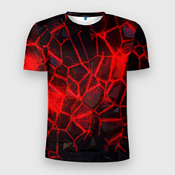 Футболка спортивная мужская Кристаллы в красных нитях, цвет: 3D-принт