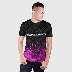 Футболка спортивная мужская Nickelback rock legends: символ сверху, цвет: 3D-принт — фото 2