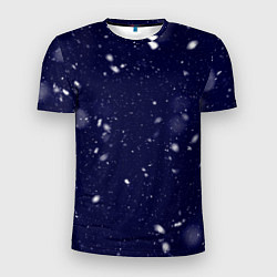 Мужская спорт-футболка Снежная новогодняя ночь