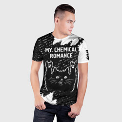 Футболка спортивная мужская Группа My Chemical Romance и рок кот, цвет: 3D-принт — фото 2