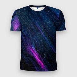 Мужская спорт-футболка Звёздное абстрактное фиолетовое небо