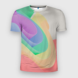 Мужская спорт-футболка Волнообразные разноцветные листы
