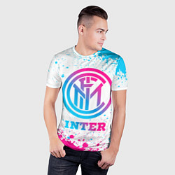 Футболка спортивная мужская Inter neon gradient style, цвет: 3D-принт — фото 2