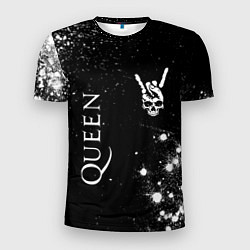 Мужская спорт-футболка Queen и рок символ на темном фоне