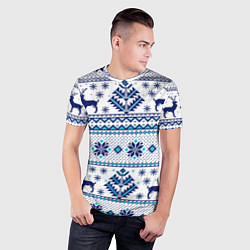 Футболка спортивная мужская Happy new year, blue deer, цвет: 3D-принт — фото 2