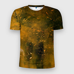 Мужская спорт-футболка Чёрный туман и золотые краски