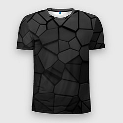 Футболка спортивная мужская Черные стальные плиты, цвет: 3D-принт