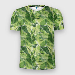 Мужская спорт-футболка Милитари листья крупные