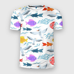 Мужская спорт-футболка Рыбки и чайки