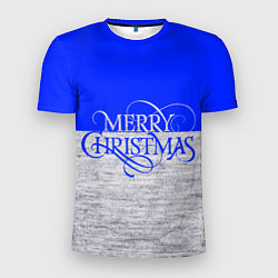 Футболка спортивная мужская Merry Christmas синий, цвет: 3D-принт