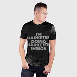 Футболка спортивная мужская Im marketer doing marketer things: на темном, цвет: 3D-принт — фото 2