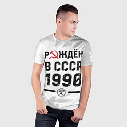 Футболка спортивная мужская Рождён в СССР в 1990 году на светлом фоне, цвет: 3D-принт — фото 2