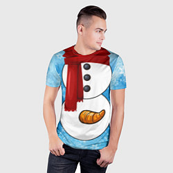 Футболка спортивная мужская Снеговик затейник, цвет: 3D-принт — фото 2
