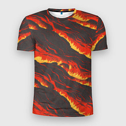 Мужская спорт-футболка Потоки лавы в японском стиле