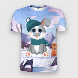 Футболка спортивная мужская Зайка новый год, цвет: 3D-принт
