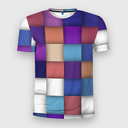 Футболка спортивная мужская Геометрическое множество разноцветных квадратов, цвет: 3D-принт