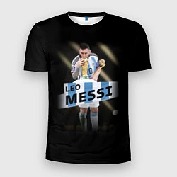 Футболка спортивная мужская Лео Месси чемпион Мира, цвет: 3D-принт
