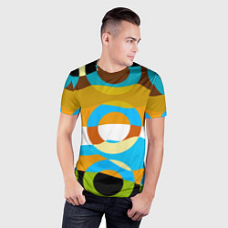 Футболка спортивная мужская Разноцветный абстрактный волнообразный паттерн с к, цвет: 3D-принт — фото 2