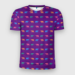 Мужская спорт-футболка Разноцветные слоны