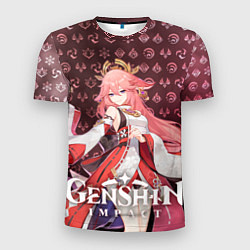 Футболка спортивная мужская Яэ Мико элементали, цвет: 3D-принт