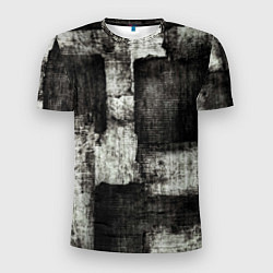 Футболка спортивная мужская Белый и чёрный абстракт, цвет: 3D-принт
