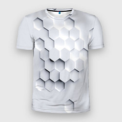 Футболка спортивная мужская Серый соты, цвет: 3D-принт