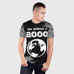 Футболка спортивная мужская На Земле с 2000: краска на темном, цвет: 3D-принт — фото 2