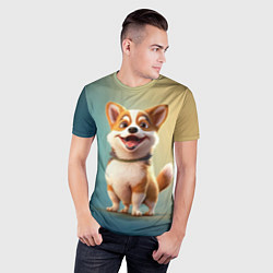 Футболка спортивная мужская Корги молодец, цвет: 3D-принт — фото 2