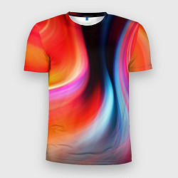 Мужская спорт-футболка Радужные волны