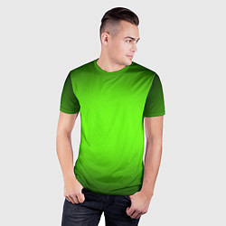 Футболка спортивная мужская Кислотный зеленый с градиентом, цвет: 3D-принт — фото 2