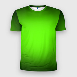 Футболка спортивная мужская Кислотный зеленый с градиентом, цвет: 3D-принт
