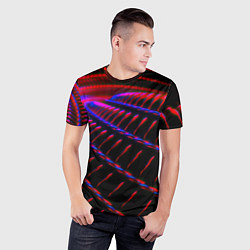 Футболка спортивная мужская Geometry neon texture, цвет: 3D-принт — фото 2