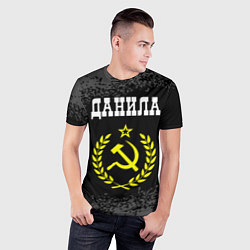 Футболка спортивная мужская Данила и желтый символ СССР со звездой, цвет: 3D-принт — фото 2