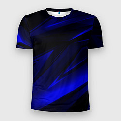 Футболка спортивная мужская Geometry blue stripes, цвет: 3D-принт