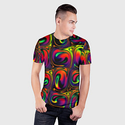 Футболка спортивная мужская Digital abstraction paint, цвет: 3D-принт — фото 2