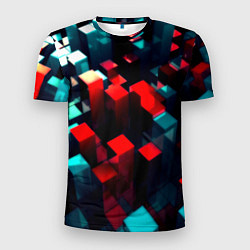 Мужская спорт-футболка Digital abstract cube