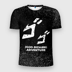 Футболка спортивная мужская JoJo Bizarre Adventure с потертостями на темном фо, цвет: 3D-принт
