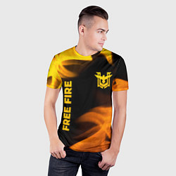 Футболка спортивная мужская Free Fire - gold gradient: надпись, символ, цвет: 3D-принт — фото 2