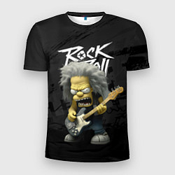 Футболка спортивная мужская Rock and Roll Simpsons, цвет: 3D-принт