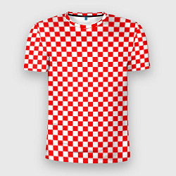 Мужская спорт-футболка Красные и белые квадраты