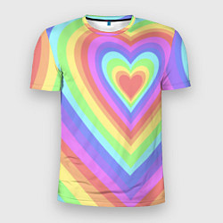 Мужская спорт-футболка Сердце - пастельные цвета